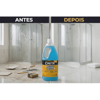 Creta Limpa Obra Porcelanato Cerâmica Box de Banheiro 1L