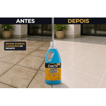 Creta Limpa Obra Porcelanato Cerâmica Box de Banheiro 1L