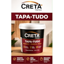 Creta Massa Tapa-Tudo 340g Reparo Trincas Fissuras Buracos Creta Massa Tapa-Tudo 340g Reparo Trincas Fissuras Buracos