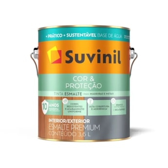 SUVINIL ESMALTE COR & PROTECÃO BASE  AGUA BRANCO ACETINADO 3.6L
