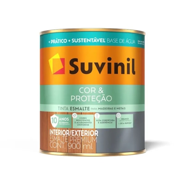 SUVINIL ESMALTE COR & PROTEÇÃO BASE AGUA BRANCO BRILHANTE 0,900ML SUVINIL ESMALTE COR & PROTEÇÃO BASE AGUA BRANCO BRILHANTE 0,900ML