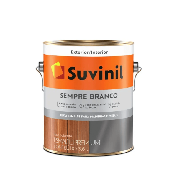 SUVINIL ESMALTE SINTETICO ACETINADO SOLVENTE SEMPRE BRANCO 3.6L