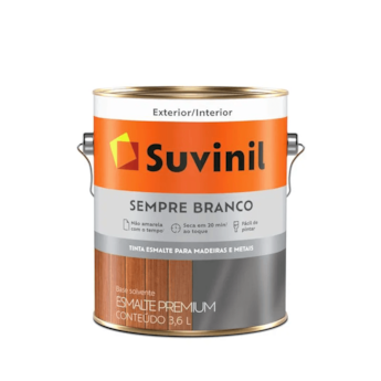 SUVINIL ESMALTE SINTETICO FOSCO SOLVENTE SEMPRE BRANCO 3.6L