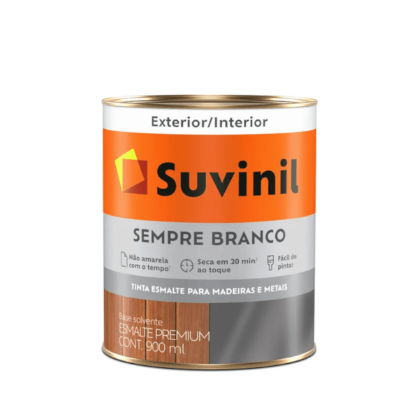 SUVINIL ESMALTE SINTETICO FOSCO SOLVENTE SEMPRE BRANCO 900ML SUVINIL ESMALTE SINTETICO FOSCO SOLVENTE SEMPRE BRANCO 900ML