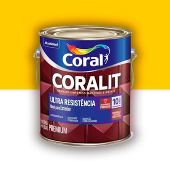 Tinta Esmalte Coralit Alto Brilho Amarelo 3,6l Tinta Esmalte Coralit Alto Brilho Amarelo 3,6l