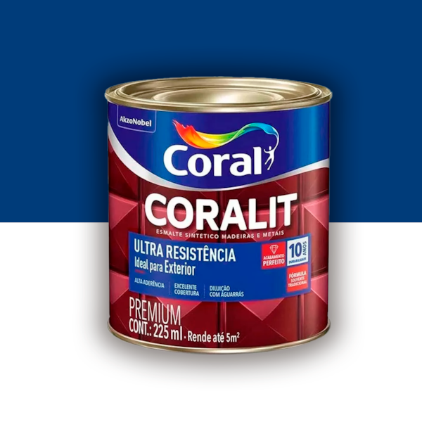 Tinta Esmalte Coralit Alto Brilho Azul Del Rey 225ml