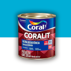 Tinta Esmalte Coralit Alto Brilho Azul Mar 225ml