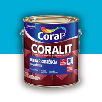 Tinta Esmalte Coralit Alto Brilho Azul Mar 3,6l Tinta Esmalte Coralit Alto Brilho Azul Mar 3,6l