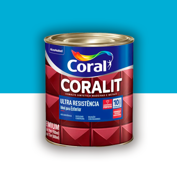 Tinta Esmalte Coralit Alto Brilho Azul Mar 900ml Tinta Esmalte Coralit Alto Brilho Azul Mar 900ml