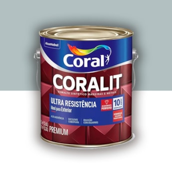 Tinta Esmalte Coralit Alto Brilho Cinza Medio 3,6l