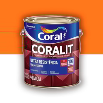 Tinta Esmalte Coralit Alto Brilho Laranja 3,6l Tinta Esmalte Coralit Alto Brilho Laranja 3,6l