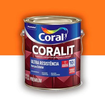 Tinta Esmalte Coralit Alto Brilho Laranja 3,6l