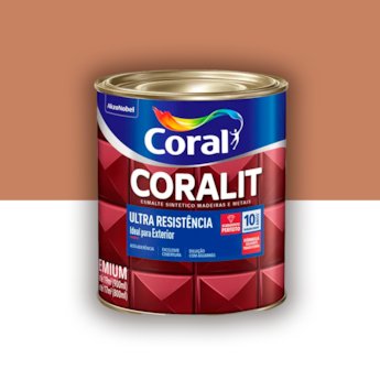 Tinta Esmalte Coralit Alto Brilho Marrom Conhaque 900ml