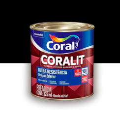 Tinta Esmalte Coralit Alto Brilho Preto 225ml