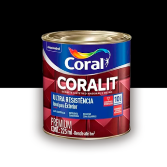 Tinta Esmalte Coralit Alto Brilho Preto 225ml Tinta Esmalte Coralit Alto Brilho Preto 225ml