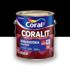 Tinta Esmalte Coralit Alto Brilho Preto 3,6l