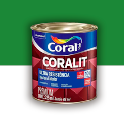 Tinta Esmalte Coralit Alto Brilho Verde Folha 225ml