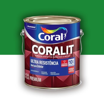 Tinta Esmalte Coralit Alto Brilho Verde Folha 3,6l Tinta Esmalte Coralit Alto Brilho Verde Folha 3,6l