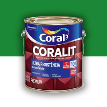 Tinta Esmalte Coralit Alto Brilho Verde Folha 3,6l