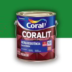 Tinta Esmalte Coralit Alto Brilho Verde Folha 3,6l Tinta Esmalte Coralit Alto Brilho Verde Folha 3,6l