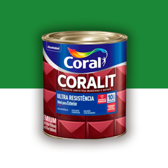 Tinta Esmalte Coralit Alto Brilho Verde Folha 900ml Tinta Esmalte Coralit Alto Brilho Verde Folha 900ml