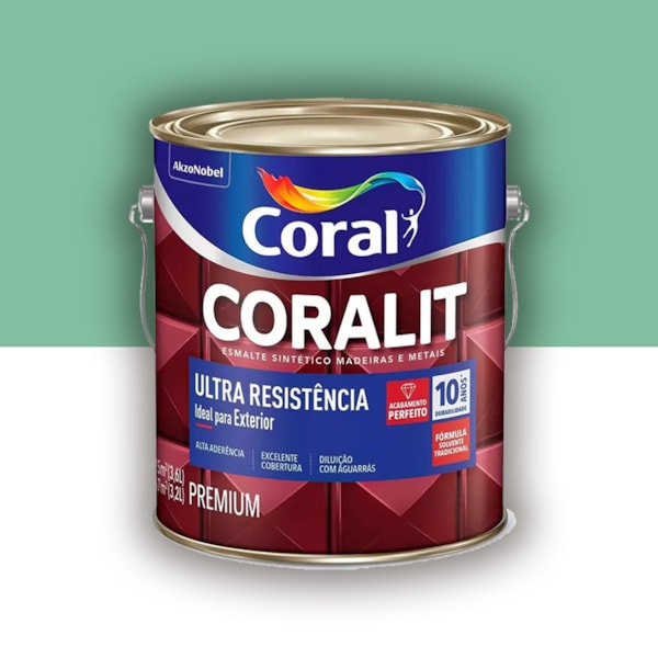 Tinta Esmalte Coralit Alto Brilho Verde Nilo 3,6l