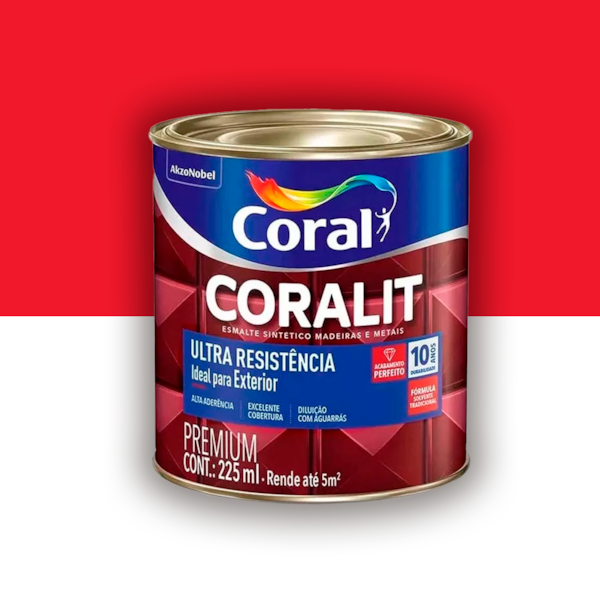 Tinta Esmalte Coralit Alto Brilho Vermelho 225ml Tinta Esmalte Coralit Alto Brilho Vermelho 225ml