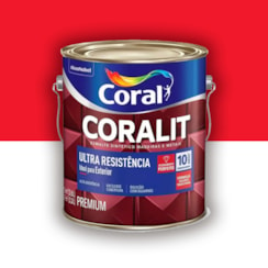 Tinta Esmalte Coralit Alto Brilho Vermelho 3,6l