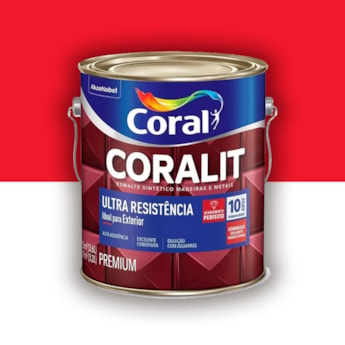 Tinta Esmalte Coralit Alto Brilho Vermelho 3,6l