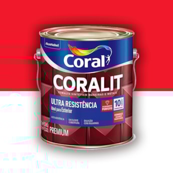 Tinta Esmalte Coralit Alto Brilho Vermelho 3,6l Tinta Esmalte Coralit Alto Brilho Vermelho 3,6l