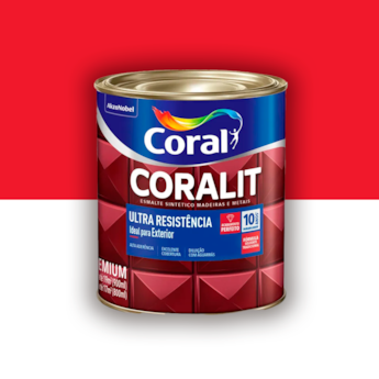 Tinta Esmalte Coralit Alto Brilho Vermelho 900ml