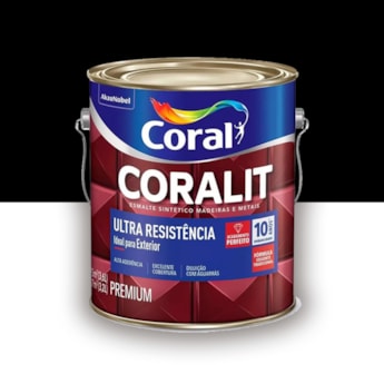 Tinta Esmalte Coralit Fosco Preto 3,6l