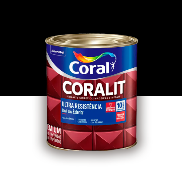 Tinta Esmalte Coralit Fosco Preto 900ml