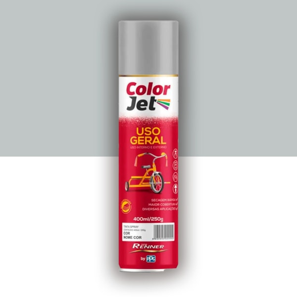 Tinta Spray Cinza Claro Uso Geral Color Jet