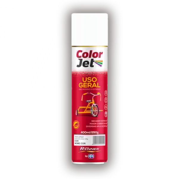 Tinta Spray Fosco Branco Uso Geral Color Jet