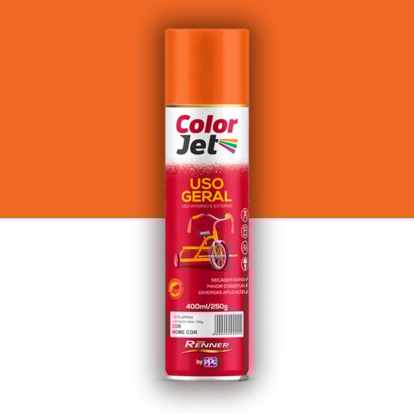 Tinta Spray Laranja Uso Geral Color Jet