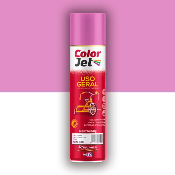 Tinta Spray Rosa Uso Geral Color Jet
