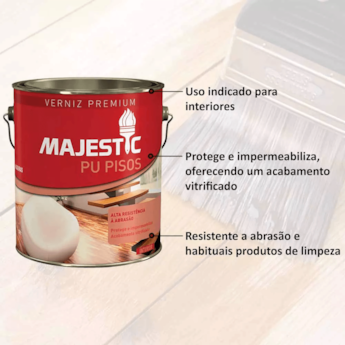 VERNIZ PU PISOS MAJESTIC ACETINADO 3,6L